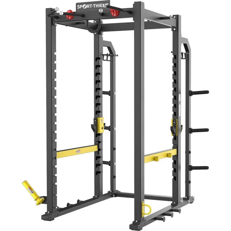 Sport-Thieme Multi-Rack "Pro 800", Kraftstation mit 28 höhenverstellbaren J-Hooks und Safety Bars, schwarz