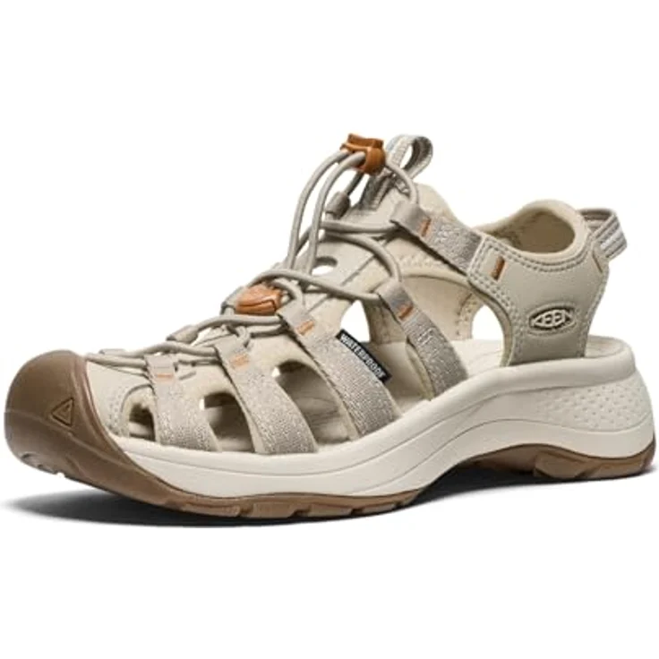 KEEN Astoria West Sandale, Hybridsandale mit frauenspezifischer Passform, Plaza Taupe/Roasted Pecan, Größe 38.5 – Bild 1