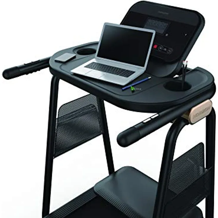 Horizon Fitness Citta TT5.0 Ablagetisch, 26,5 x 77 x 4 cm, schwarz, einfach anbringbares Zubehör für Dokumente, Laptop, Tablet und Getränke