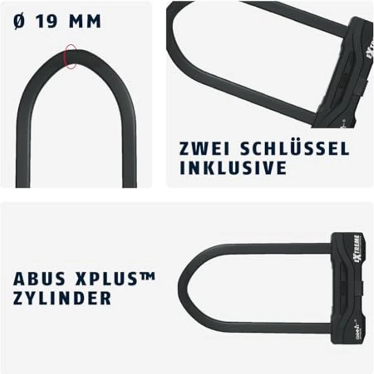 Abus Bügelschloss, 26 cm, massives Material mit effizienten Schließmechanismus – Bild 4