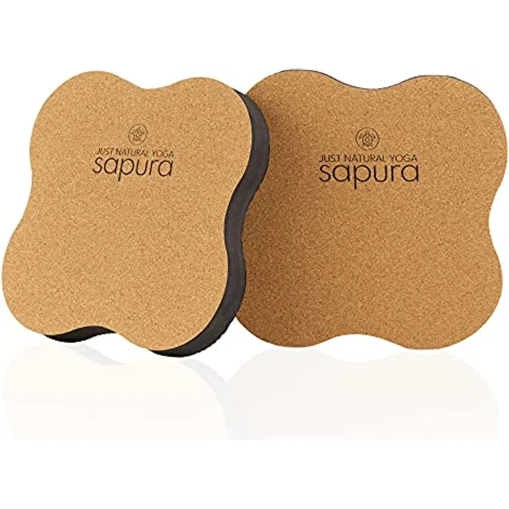 SAPURA Yoga Knie Pad 2er Set - Kork - Kniekissen Kniepolster Knieschoner - Nachhaltig - Entlastung für Knie und Ellenbogen