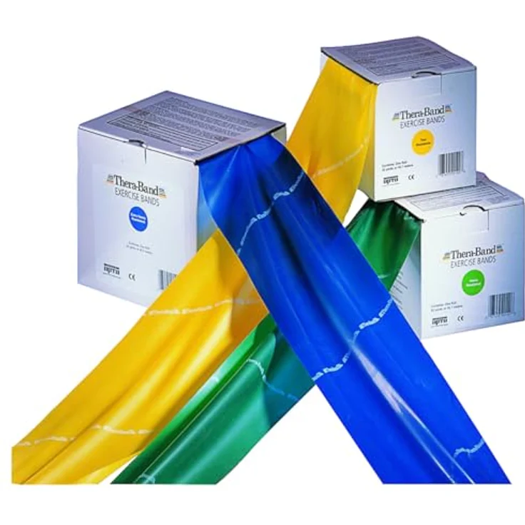 THERABAND Original Fitness Latex-Widerstandsbänder, Vorratsrolle 45,5 Meter, 100% Naturlatex, Gelb | Leicht, ideal für Rehabilitation und Ganzkörpertraining – Bild 5
