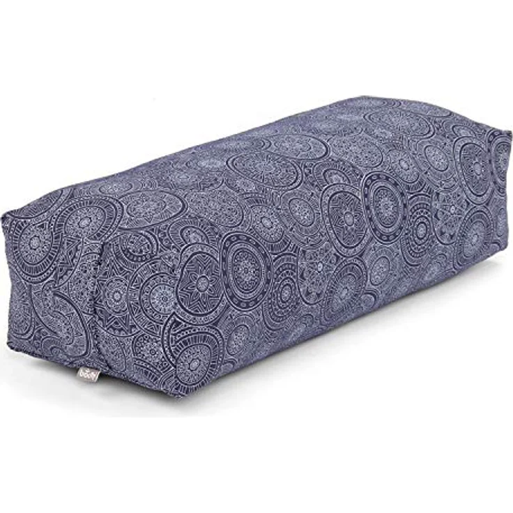 Bodhi Yoga Bolster SALAMBA Mandala | Maharaja Collection | Rechteckig | Waschbarer Bezug aus Baumwolle | Yogarolle mit Dinkelfüllung | Yoga Zubehör für Restorative Yoga und Yin Yoga | Dunkelblau – Bild 1