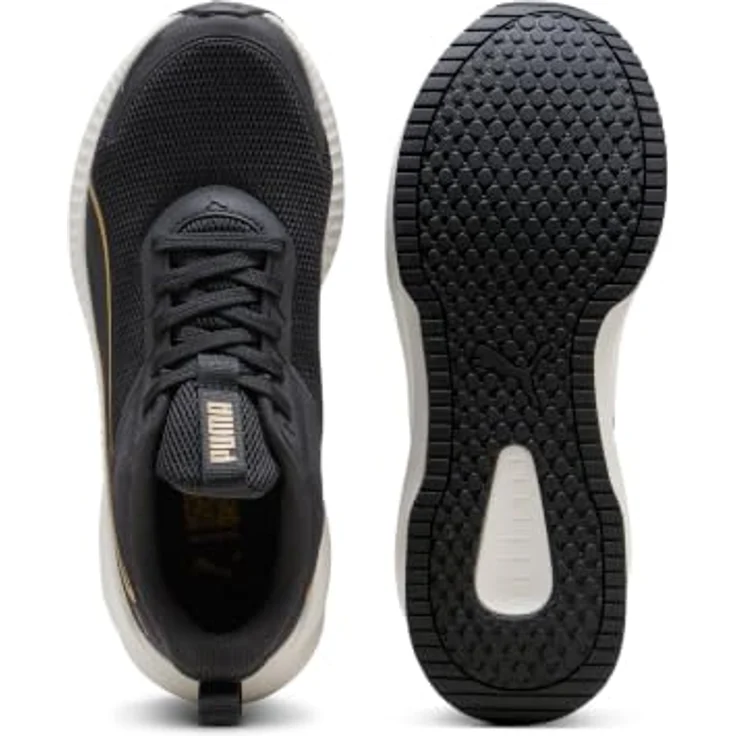 Puma Unisex Flyer Lite 4 Straßen-Laufschuh, atmungsaktiv, Schwarz-Matt-Gold-Vapor Gray, 39 EU – Bild 4