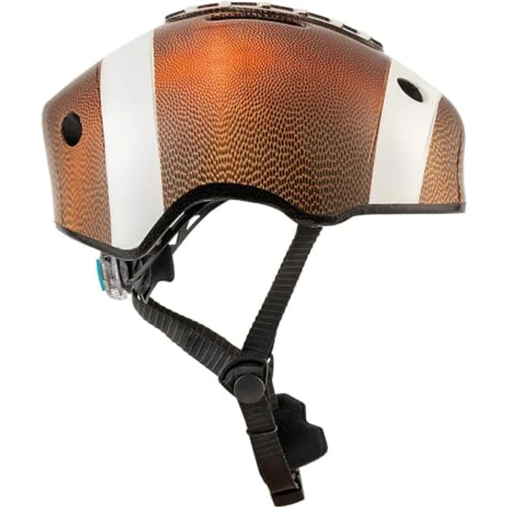 Crazy Safety Kinder Fahrradhelm, 3D Tierhelm für Kinder 2-7 Jahren, verstellbar, mit LED-Sicherheitslicht, Football Braun, 49-55 cm – Bild 3