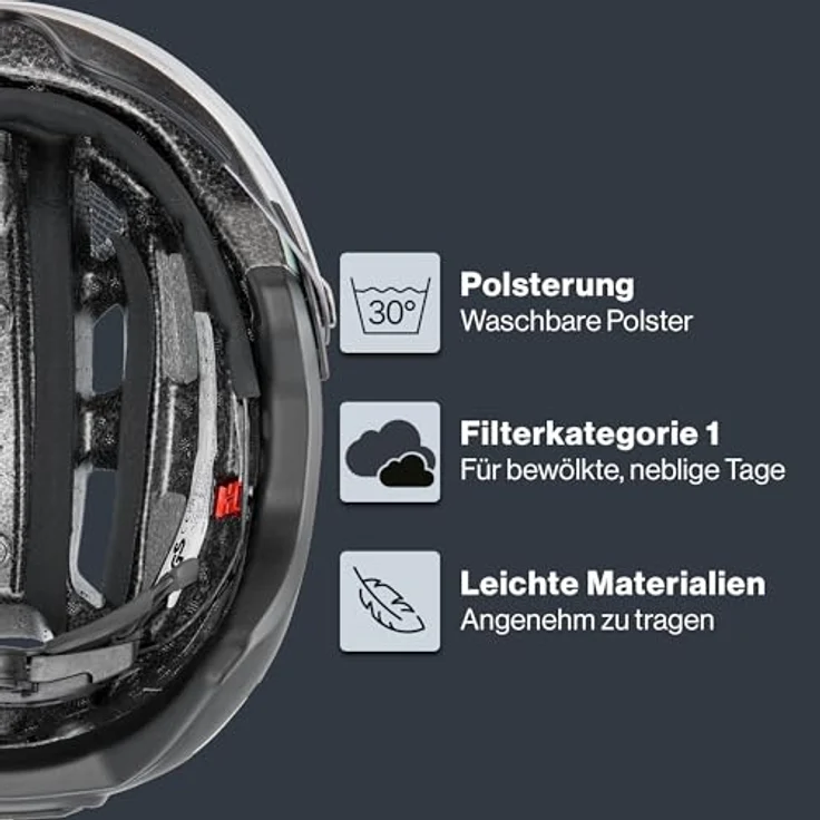 Uvex Finale Helm mit Visier und LED, E-Bike Helm in Jade-Schwarz Matt, 56-61 cm, leichte 330 g, 19 Belüftungsöffnungen, integrierte Sonnenblende – Bild 3