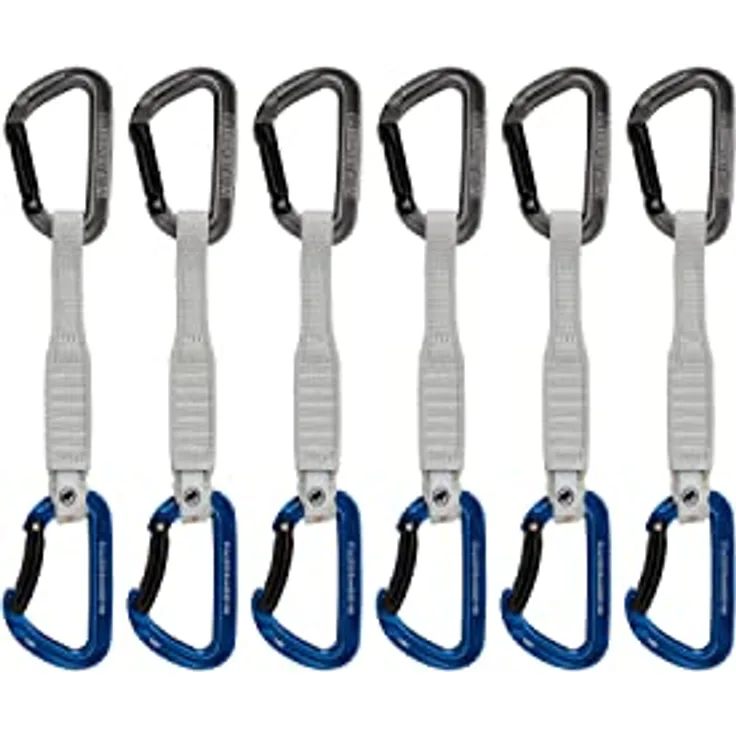 Mammut Workhorse Keylock 17 cm Quickdraws 6-Pack, grau/blau, Straight Gate/Bent Gate
