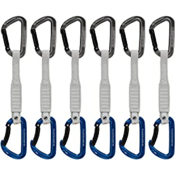 Mammut Workhorse Keylock 17 cm Quickdraws 6-Pack, grau/blau, Straight Gate/Bent Gate
