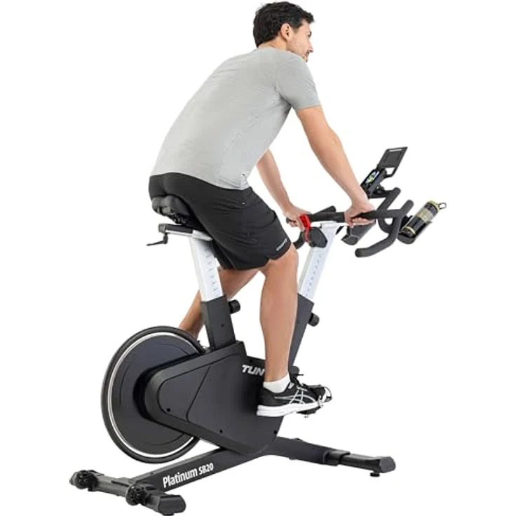 Tunturi Platinum SB20 Sprinter Bike - Fitnessbike mit 16 Widerstandsstufen, Multigrip-Rennlenker, und interaktive Trainings-Apps, blau – Bild 3