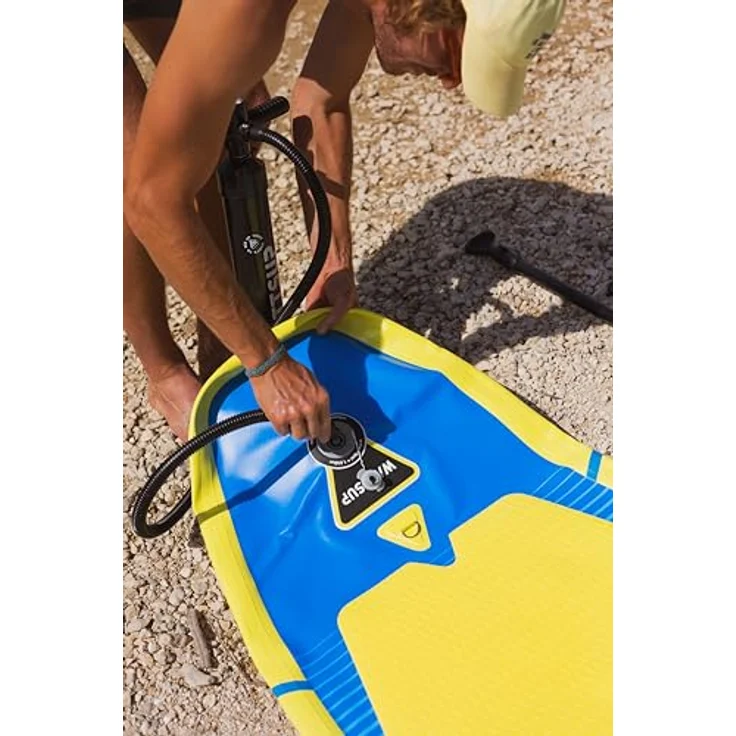 WattSUP F10 SUP Board Stand Up Paddle Surf-Board Paddel ISUP 305x81cm, Blau/Yellow – Bild 14