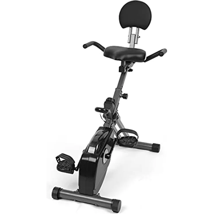 Leiv Klappbarer Senior Liege-Fitness-Bike | Heimtrainer mit magnetischem Bremssystem & 8-fachem Widerstand, niedriger Einstieg, vielseitiger Trainingscomputer - Silber – Bild 1