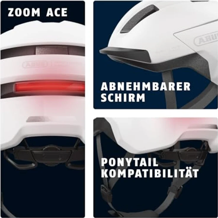 ABUS PURL-Y ACE Fahrradhelm, NTA-Schutzhelm mit LED-Licht für E-Bike und S-Pedelec, Weiß, Größe L – Bild 3