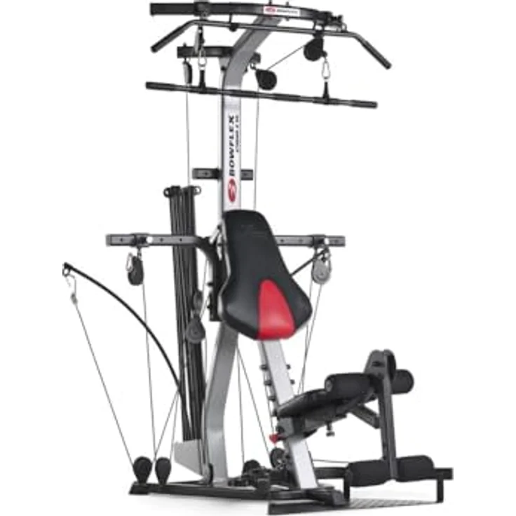 BowFlex Xtreme 2 SEi Kraftstation mit 95 kg Power Rod-Widerstand, Lat-Turm, 5-Wege-Handgriffen und Beinstrecker, schwarz – Bild 2