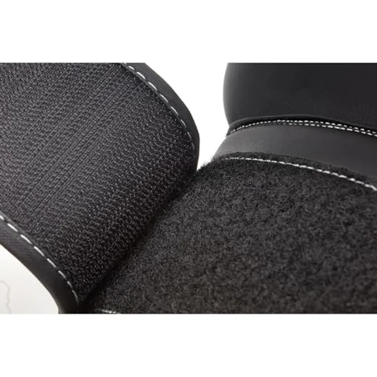 Reebok Boxing Gloves 16oz, strapazierfähige Boxhandschuhe aus synthetischem Leder mit gepolstertem Griff und starkem Klettverschluss, schwarz – Bild 4