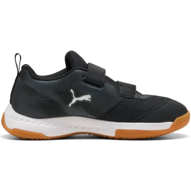 PUMA Handballschuhe Varion 3 mit Klettverschluss, schwarz, für Kinder, Größe 33, leichte Dämpfung und Atmungsaktivität – Bild 5