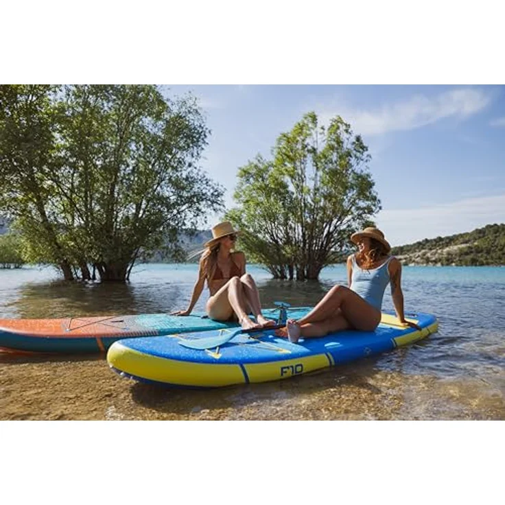 WattSUP F10 SUP Board Stand Up Paddle Surf-Board Paddel ISUP 305x81cm, Blau/Yellow – Bild 21