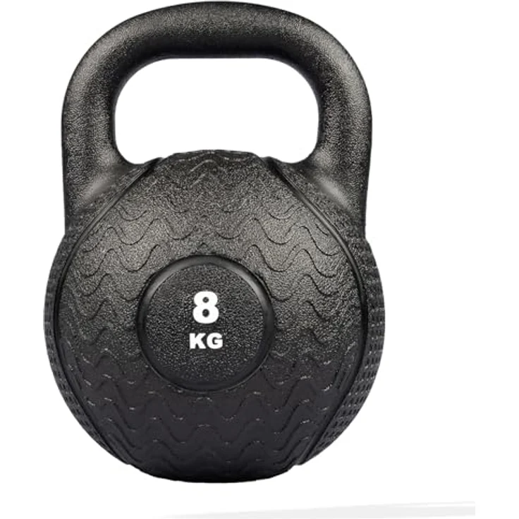 Matchu Sports Kettlebell PRO - 8 KG, unzerstörbar aus hochwertigem Vollgummi, 27x20 CM, schwarz, ideal für Krafttraining und funktionelles Fitness – Bild 1