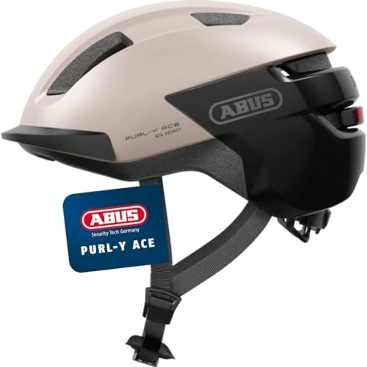 Abus PURL-Y, Velohelm für Stadtfahrten, NTA-zertifiziert, 51-55 cm, mit Verstellrad und optionalem LED-Licht – Bild 1