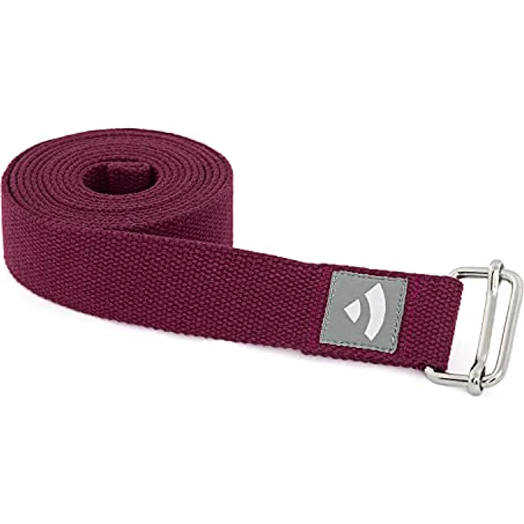 Bodhi Yogagurt | ASANA Belt aus 100% Baumwolle | Praktisches Yoga-Zubehör zur Dehnung | Yoga-Gurt mit Schiebeschnalle aus Metall | Anfänger & Fortgeschrittene | 250 x 3,8 cm (aubergine) – Bild 1