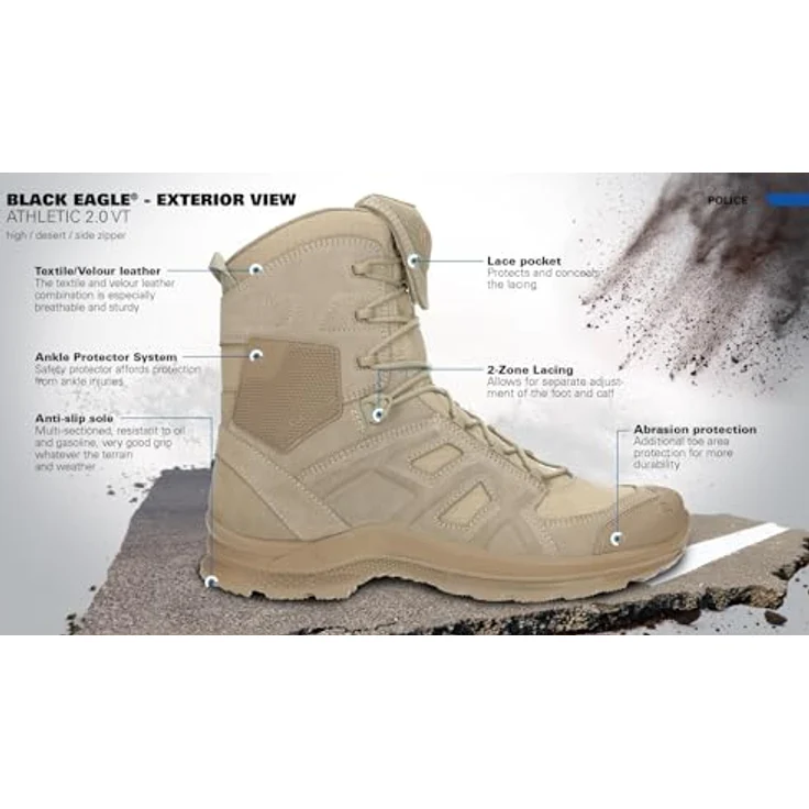 haix Haix Black Eagle Athletic 2.0, Wanderschuh mit Sidezipper, Desert Boot – Bild 5