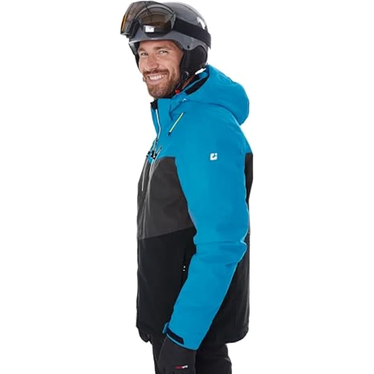 KILLTEC KSW 45 MN SKI JCKT, atmungsaktive und wasserdichte Skijacke mit 10.000 mm Wassersäule, Colourblock Design, schwarz blau, XXL – Bild 4