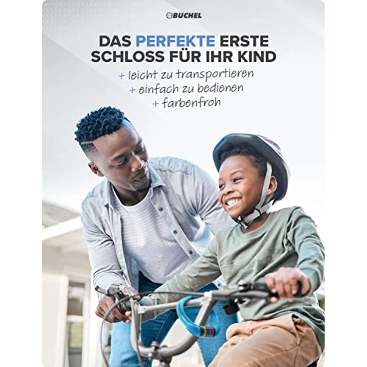 Büchel Sekura Kinder Fahrradschloss, Zahlenschloss in Farbenfroh mit Halterung, über 10.000 individuelle Kombinationen – Bild 2