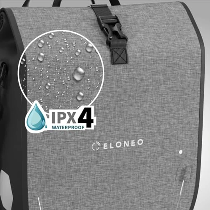 eloneo Fahrradtasche Gepäckträgertasche, wasserdicht mit LED – Bild 5