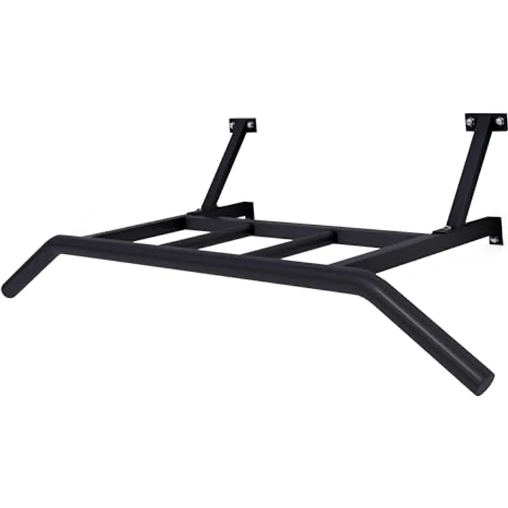 GORILLA SPORTS® Profi Klimmzugstange - Wandmontage, Multigriff, 122 x 51 x 34 cm, Stabil, inkl. Montagematerial, Stahl, Schwarz - Pull Up Bar, Turnstange, Reckstange, für Zuhause