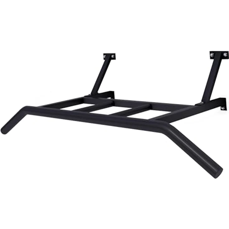GORILLA SPORTS® Profi Klimmzugstange - Wandmontage, Multigriff, 122 x 51 x 34 cm, Stabil, inkl. Montagematerial, Stahl, Schwarz - Pull Up Bar, Turnstange, Reckstange, für Zuhause – Bild 1