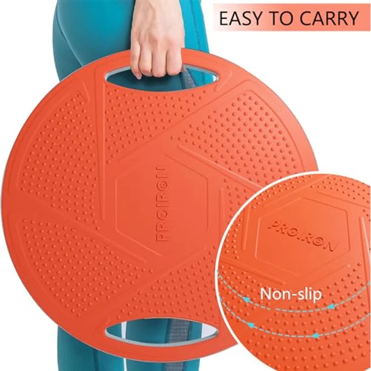 PROIRON Balance Board, Balancebrett mit rutschfestem Standfuß, Wackelbrett Für Rehabilitation & Fitness, Trainiert Gleichgewicht & Koordination (Orange) – Bild 3