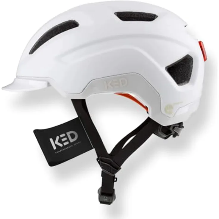 KED Pedalon E-Bike Pedelechelm, Cityhelm mit LED-Rücklicht, NTA8776 Zertifizierung, weiß, Größe L