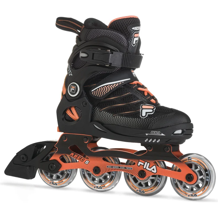 Fila Wizy Alu Girl, Kinder-Inlineskates in Lachs, M, 32-35, 4x, 74 mm Räder, ABEC 5 Lager, verstellbare Größen – Bild 1