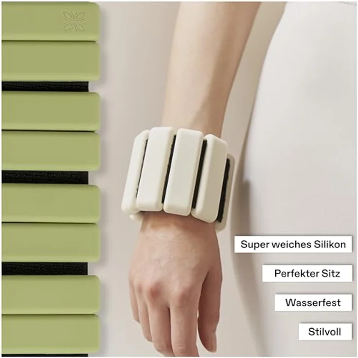 OMNANA HEROSTRAP™ Gewichtsmanschetten aus Silikon (2x0,5 kg oder 2x1 kg) – Knöchelgewichte & Handgelenkgewichte für Fitness, Yoga, Pilates & Physiotherapie – Ankle Weights für Joggen, Aerobic & Krafttraining in elegantem Schwarz – Bild 3