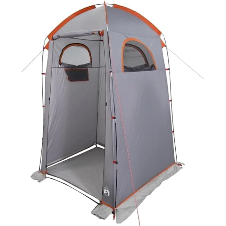 vidaXL Duschzelt Grau und Orange Wasserdicht, Campingzelt mit versiegelten Nähten – Bild 1