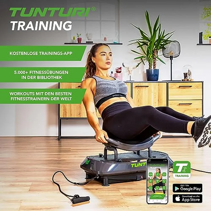 Tunturi Cardio Fit V20, Vibrationsplatte mit Oszillation, Vibration und Kombinationstraining – Bild 2