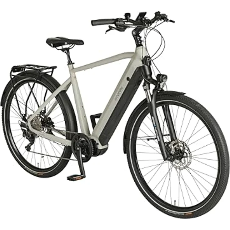 Prophete Entdecker 5.0 E-Bike, 28" Trekkingrad mit AEG SportDrive II Mittelmotor 250 W, 48 V/800 Wh Akku bis 220 km Reichweite, Deore 10-Gang, hydraulische Scheibenbremsen, grau, RH 54 cm – Bild 2