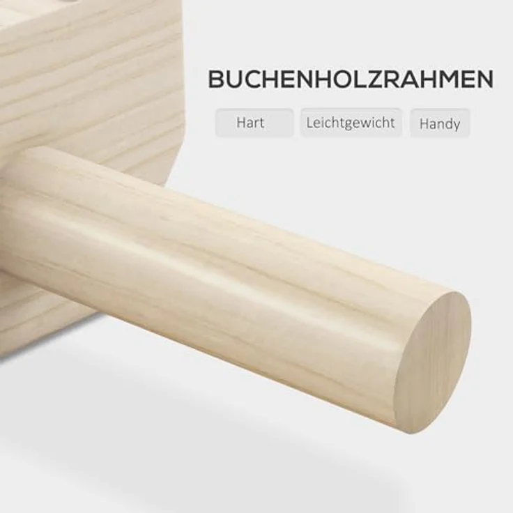 SPORTNOW 2er-Set Liegestützgriffe aus Holz rutschfest für Muskeltraining, Natur – Bild 3