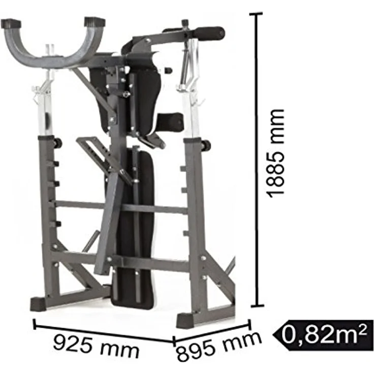 Toorx Fitness Professional Weight Bench WBX-90, Hantelbank mit verstellbarer Sitz- und Rückenlehne, verstärkte Stahlkonstruktion, schwarz/rot – Bild 3