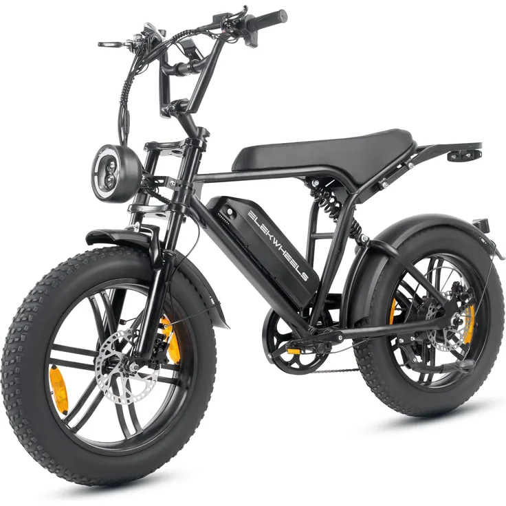 VANKEL E-Bike Cityrad E6-2.0, 20” x 4 Pedelec mit 720Wh Akku, 108 km Reichweite, Shimano 7-Gang, Heckmotor, Retro-Chopper-Design