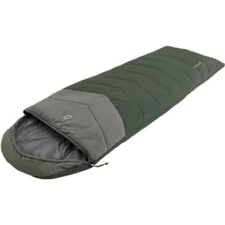 Outwell Deckenschlafsack Caldera Lux, kompaktes Packmaß mit superweicher Polyesterhülle, V-förmigem Steppmuster und Kissenfach in der Kapuze