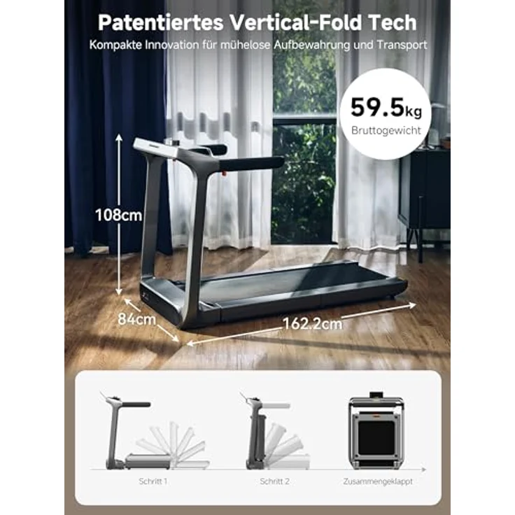 WALKINGPAD WalkingPad X218, Laufband mit LED-Display und NFC-Konnektivität, schwarz – Bild 7