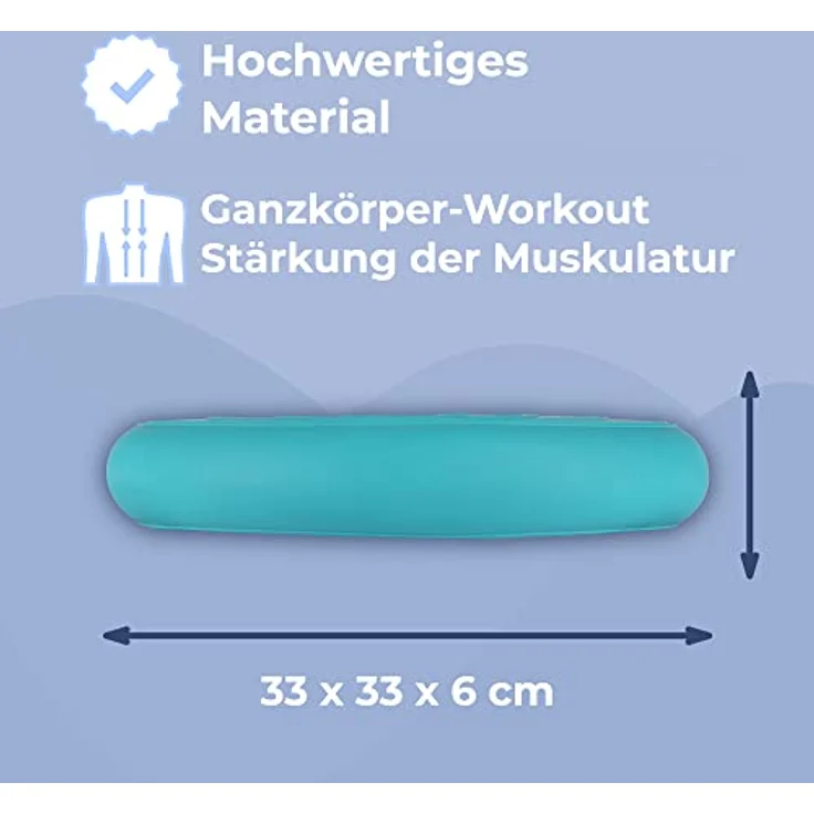 EVEREST FITNESS Balance Kissen - Luftkissen mit 33 cm Durchmesser - Orthopädisches Sitzkissen zur Stärkung der Balance, türkis – Bild 5
