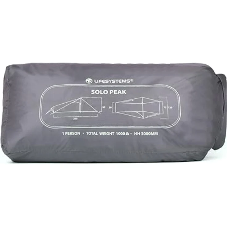 Lifesystems Solo Peak Ultraleichtzelt, 3000 mm HH, Ganzjahreszelt für 1 Person, Schnellaufbau, ideal für Fastpacking und Wildcamping, Gew. 1 kg, Packmaß 32 x 15 x 12 cm – Bild 2