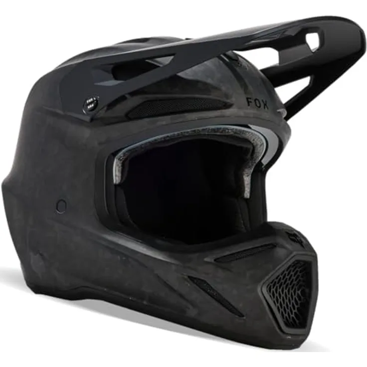 Fox Racing V3 RS Carbon Solid Helmet, MIPS-Karbonhelm mit Aufprallschutz, Matte Black, Größe M (57-58 cm)