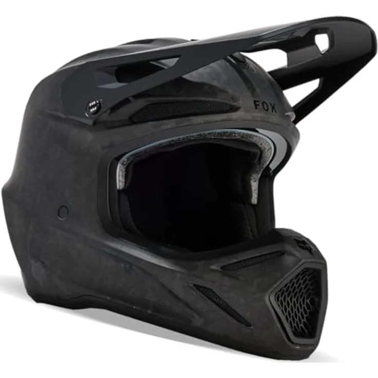 Fox Racing V3 RS Carbon Solid Helmet, MIPS-Karbonhelm mit Aufprallschutz, Matte Black, Größe M (57-58 cm) – Bild 1