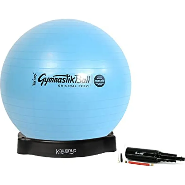Original Pezziball MAXAFE 75cm mit Ballschale & Pumpe Kombi lightblue