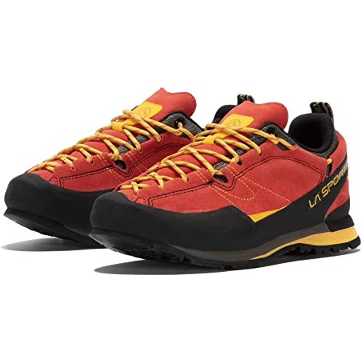 La Sportiva Boulder X, Wanderschuh mit grippiger Sohle und patentiertem Schnürsystem, rot, Schuhgröße 45