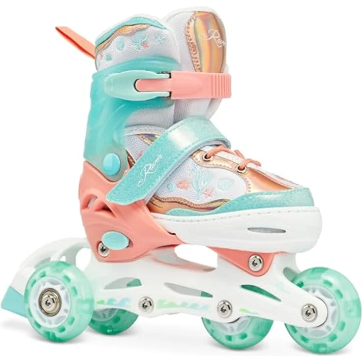 RAVEN Isla Orange/Mint, verstellbare Inline Skates für Kinder Mädchen, Größen 27-30 (16,5cm-18,5cm), mit Double-Vent-System und DSAS – Bild 3