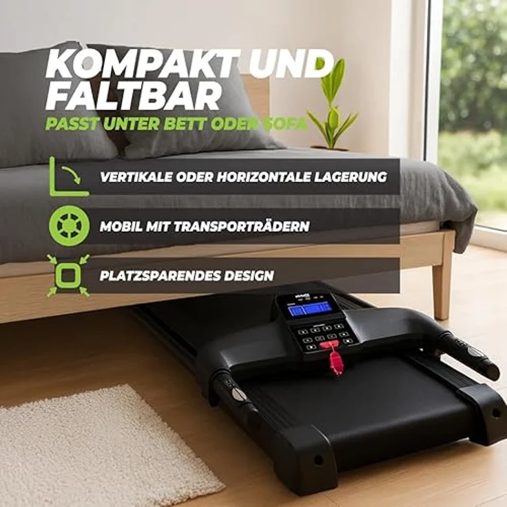 VirtuFit TR-50i Laufband klappbar mit Steigung, 99% vormontiert, belastbar bis 120 kg, Bluetooth-Verbindung, LCD-Display – Bild 4