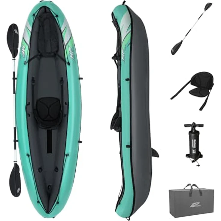 Bestway Hydro-Force Kajak-Set Ventura Elite X1, 280 x 86 cm, aufblasbar für 1 Person, mit Aluminium-Paddel und Tragetasche, max. Belastbarkeit 130 kg – Bild 1